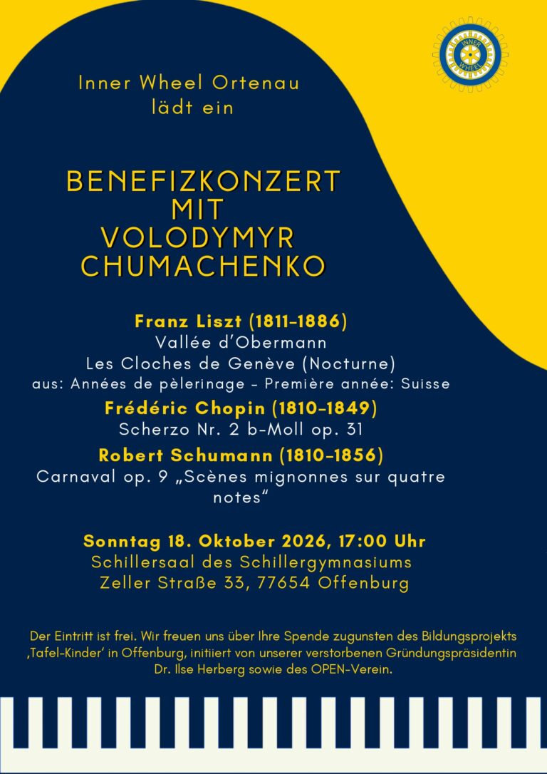 Benefizkonzert mit Volodymyr Chumachenko in Offenburg